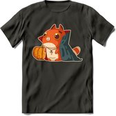 Graaf Dracula kat T-Shirt Grappig | Dieren katten halloween Kleding Kado Heren / Dames | Animal Skateboard Cadeau shirt - Donker Grijs - 3XL