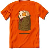 Zwevend skelet T-Shirt Grappig | Dieren halloween Kleding Kado Heren / Dames | Animal Skateboard Cadeau shirt - Oranje - XXL