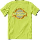 Premium Since 2004 T-Shirt | Goud - Zilver | Grappig Verjaardag Kleding Cadeau Shirt | Dames - Heren - Unisex Tshirt | - Groen - L