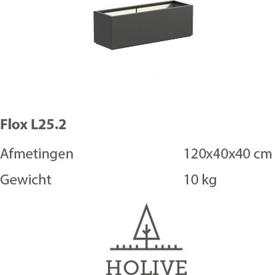 Polyester Flox L25.2 Langwerpig 120x40x40 cm. Plantenbak