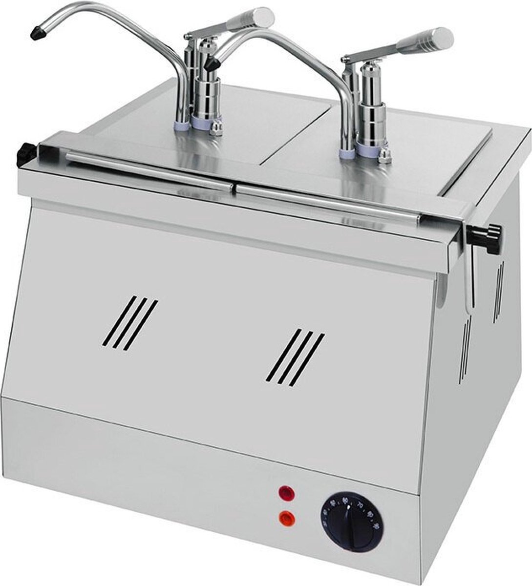 Dispenser Voor Warme Sauzen Met Dubbele Hevelbediening - GN1/4 - Gastro-Inox 503.193 - Horeca & Professioneel