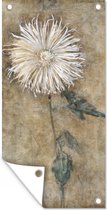 Tuinposter Chrysant - Piet Mondriaan - Oude meesters - 40x80 cm - Wanddecoratie Buiten - Tuinposter - Tuindoek - Schuttingposter - Tuinschilderij