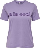 ONLY ONLROSA REG S/S TEXT TOP BOX JRS Dames Top - Maat S
