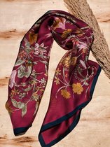 Wintersjaal Dames - Sjaal - Scarf - Bedrukte planten elegant afwerking