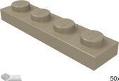 LEGO Plaat 1x4, 3710 Donker tan 50 stuks