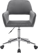Kamyra® Bureaustoel met Armleuning - Ergonomisch, met Wieltjes & In Hoogte Verstelbaar - Bureaustoelen, Stoel - 43x38x81 - Donkergrijs