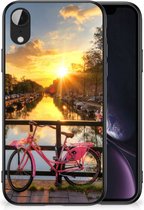 Telefoonhoesje Geschikt voor iPhone XR Hoesje maken met Zwarte rand Amsterdamse Grachten
