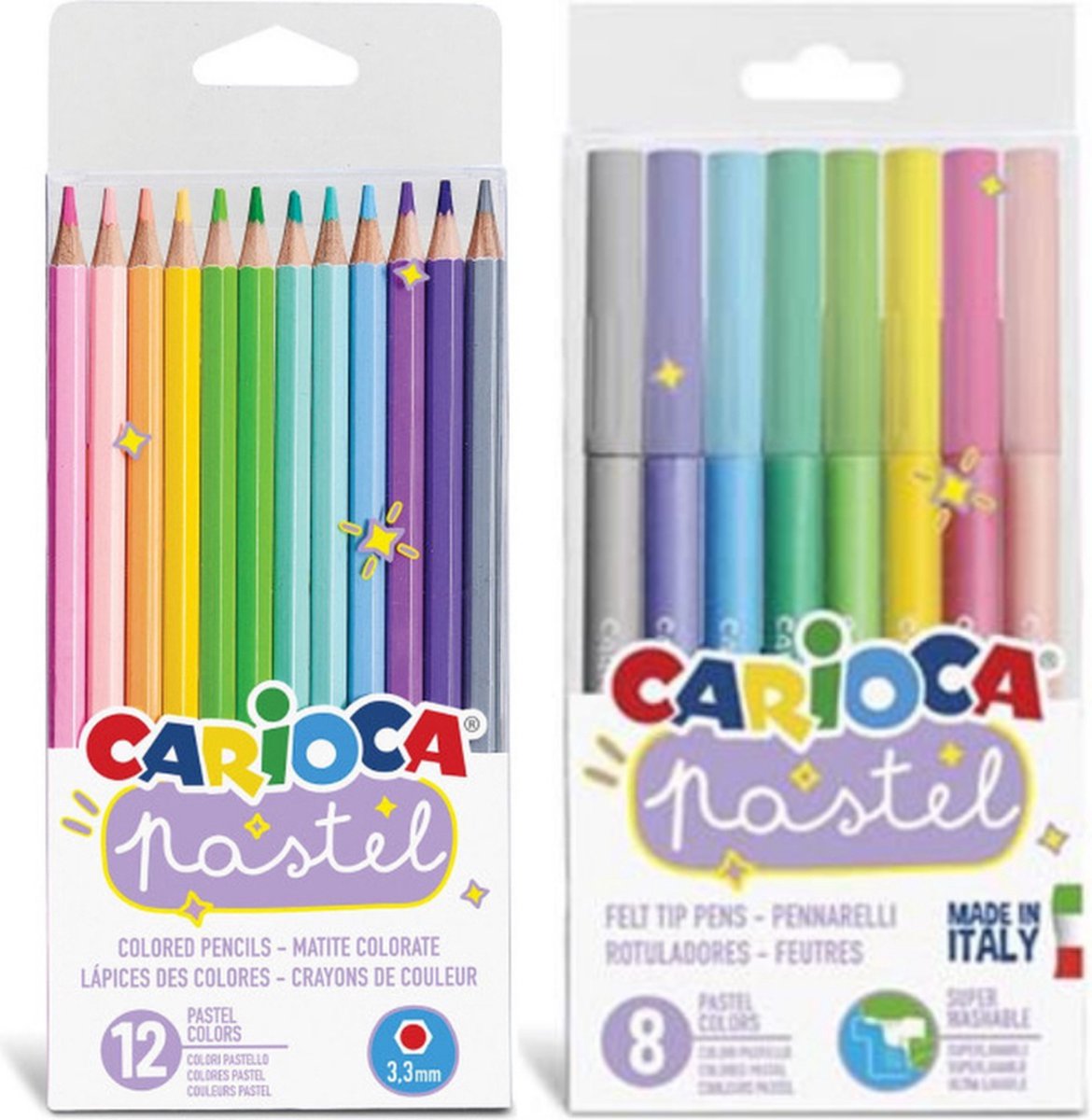 Paquet de 12 Crayons de Couleur Pastel CARIOCA