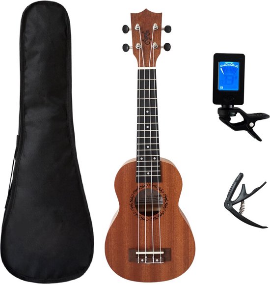 Donner Concert Ukulele Beginner Kit 23 inch Ukulele Starter Set Mahonie Hout Volwassen met Gratis Online Les Nylon String Ukulele Hawaii Gitaar Pack DUC-200