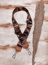 Schoudertas band - Hengsel - Bag strap - Fabric straps - Boho - Chique - Chic - Elegant tweekleurige minimalist