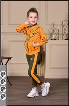 Trainingspak / Joggingspak - Vest & Broek - 80/86 - Jongens Oranje Gestreept