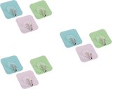 Handdoekhouders - Zelfklevend - ophanghaakjes - 9 stuks - Waterbestendig - voor Keuken Badkamer babykamer - Keukenhaak - Badkamerhaak - Handdoekhaak - Wandhaak - rose, blauw, groen