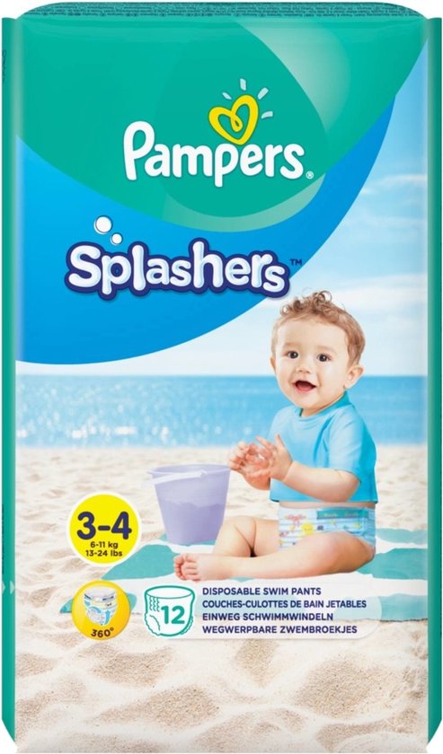 Pampers Splashers 12 Wegwerpbare Zwemluiers - Maat 3-4 - Pampers