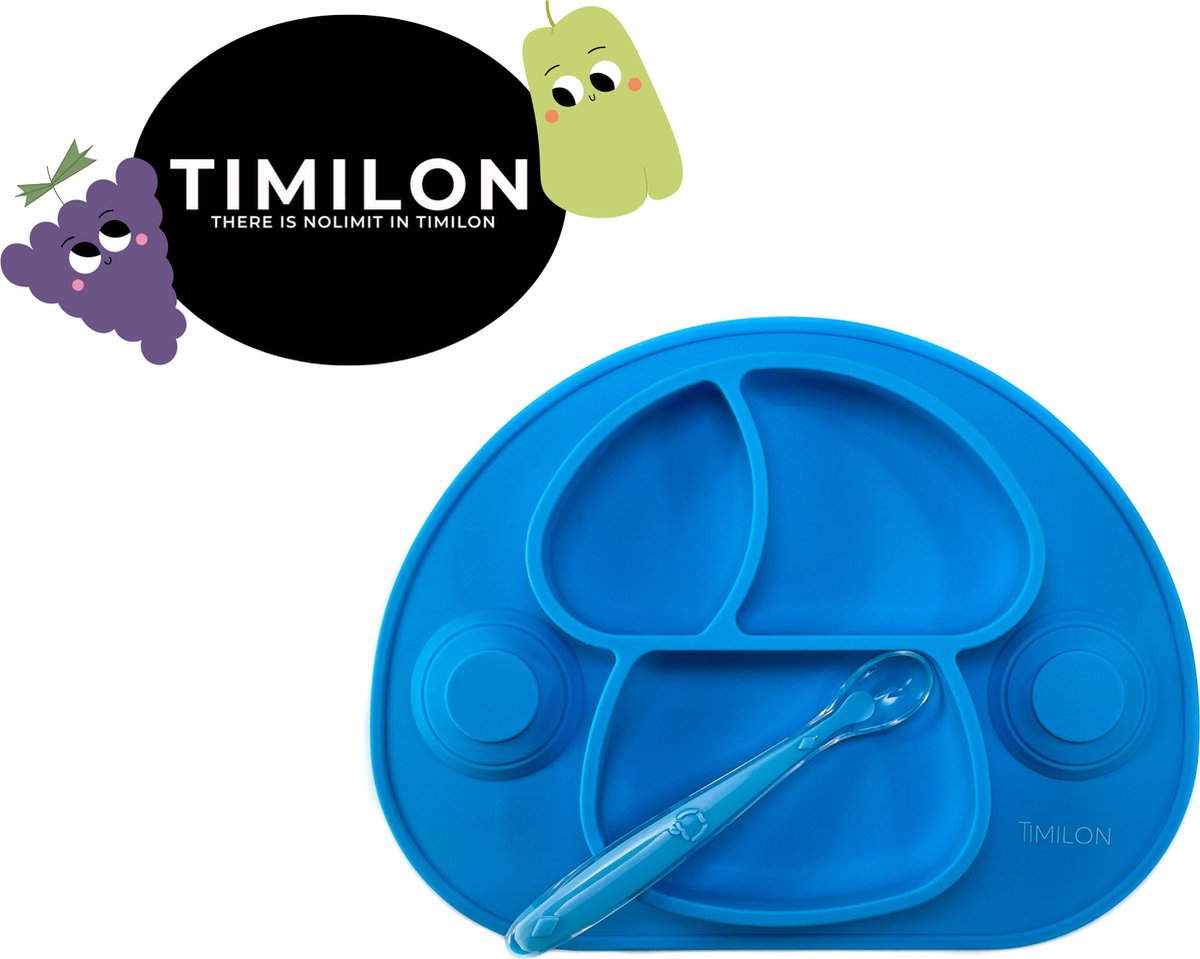 Timilon Timilon Kinderbord - Baby Servies - Met Zuignappen - Met Lepeltje ...