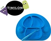 Timilon Kinderbord - Baby Servies - Met Zuignappen - Met Lepeltje - Blauw