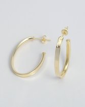 2bs jewelry SCHÖNBERG J HOOP, zilveren dames oorbellen, 14k gold plated, handmade