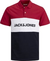 JACK&JONES ESSENTIALS JJELOGO BLOCKING POLO SS SN Heren Poloshirt - Maat XS