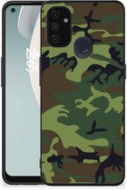 Smartphonehoesje OnePlus Nord N100 GSM Hoesje met Zwarte rand Camouflage