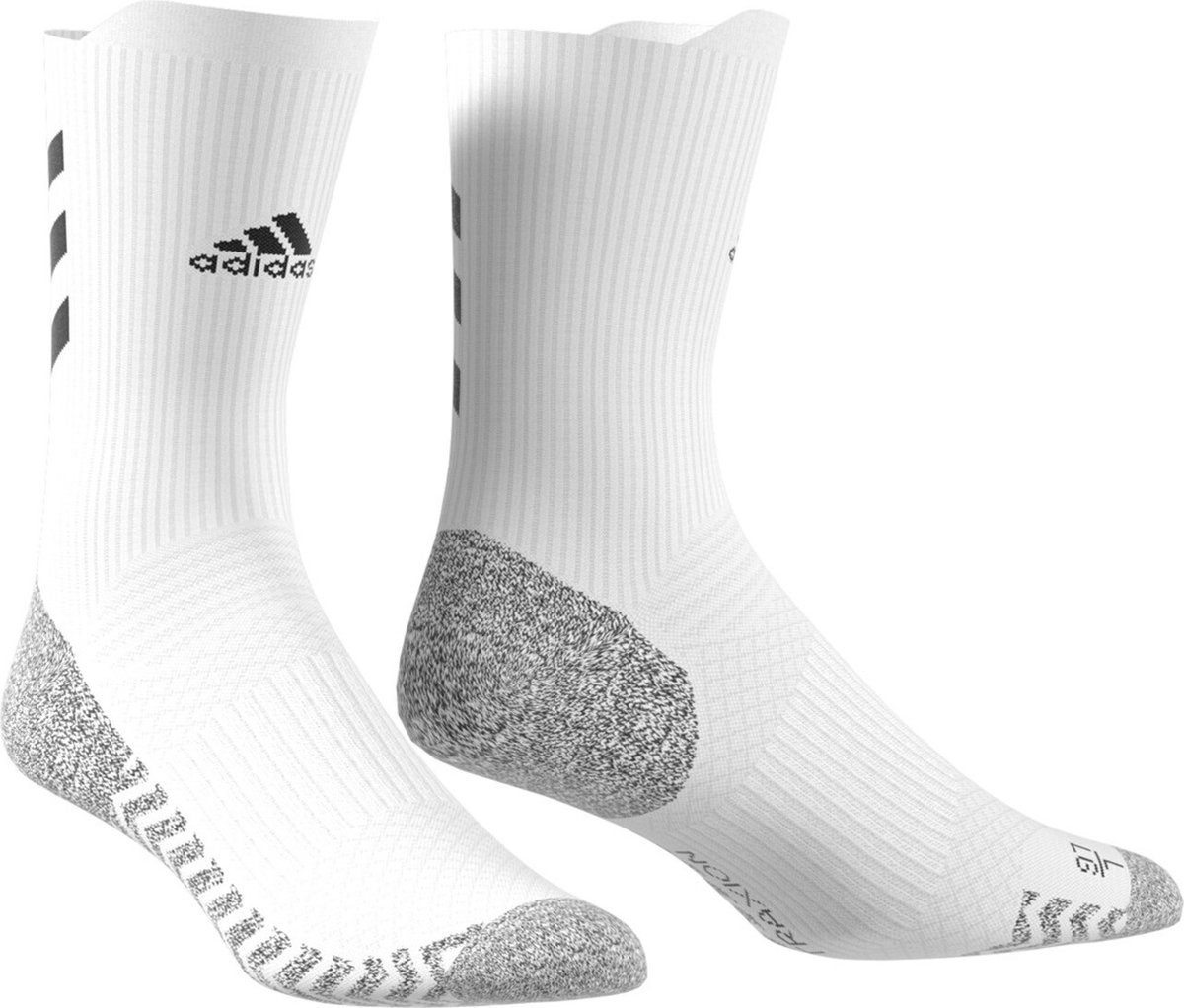 adidas Alphaskin Traxion Crew Light Cushion Sock AEROREADY Sportsokken 49 51 Wit