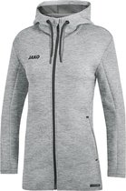 Jako Jas met Capuchon Premium Basics Dames Grijs Gemeleerd Maat 44