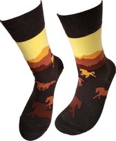 Verjaardag cadeau - Grappige sokken - Paarden prairie sokken - Leuke sokken - Vrolijke sokken – Valentijn Cadeau - Luckyday Socks - Cadeau sokken - Socks waar je Happy van wordt –