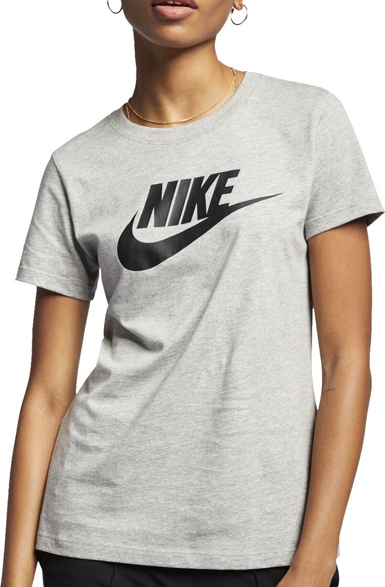 Nike Sportswear Essential Icon Futura Dames T-Shirt Grijs