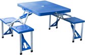 Sunny Aluminium campingtafel picknick 4-zits vouwbaar blauw