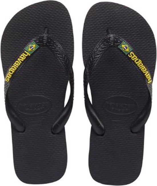 Havaianas Brasil Logo Slippers - Unisex Zwart - Maat 29/30