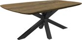 Boot model tafel eikenhout facetrand spin-poot onderstel - warme bruine kleur