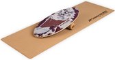 BoarderKING Indoorboard Allrounder balance board - inclusief vloermat en kurkrol - 40 x 15 x 84 cm