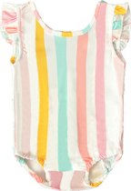 Badpak - meisjes - stripe - blauw/roze/wit - maat: 4/5 jaar