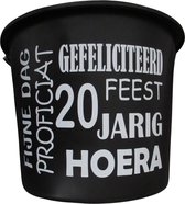 Cadeau Emmer - 20 jaar - 12 liter - zwart - cadeau - geschenk - gift - kado - verjaardag