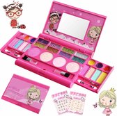 Make-up Set Meisjes - Beauty Doos Kinderen - Glitter - Speelgoed - Koffer - Oogschaduw - Lippenstift - Blush - Roze - Spiegel