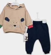 Baby kleding set zachte broek en trui | blauw bruin | maat 80