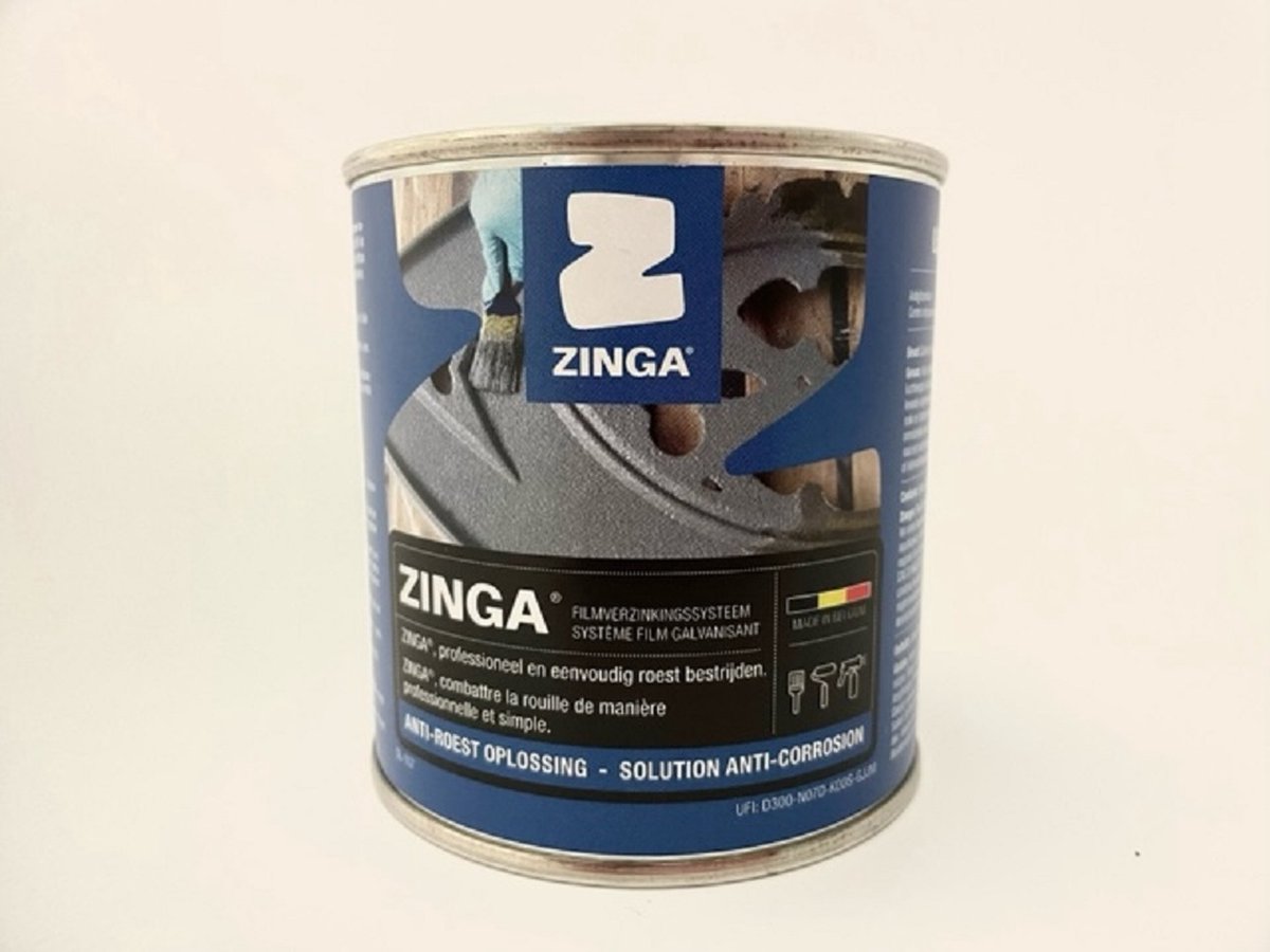 Zinga Zinga Verf - primer - metaalverf - coating - koudgalvanisatie - 0.50 kg - zinkgrijs