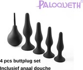 Paloqueth™ - Buttplug Set 4 Stuks- Inclusief Anaal Douche - Buttplugs Voor Mannen - Buttplug Vrouw - Anaal Plug Mannen & Vrouwen -Buttplug set voor beginners - Buttplug Set trainer