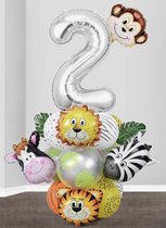 25 stuks ballonen incl. tape set - 25 ballonen - 2 jaar - verjaardag - kinderfeestje - feestje - ballonen - dieren - aap - leeuw - zebra - koe - natuur - decoratie