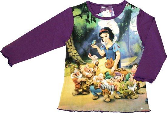 Disney Meisjes Longsleeve - Paars - Sneeuwwitje en de Zeven Dwergen - T-shirt met lange mouwen