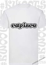 CAPISCE heren t-shirt - Wit - Maat S - leuke shirtjes - grappig - humor - quotes - begrepen - italiaans