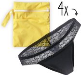 4 Sexy String Lingerie Menstruatie ondergoed L met waszak