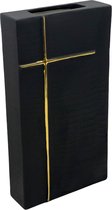 Manza Living - Hoge Zwarte Gouden vaas - H46cm