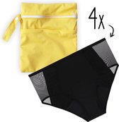 4 Sous-vêtements menstruels transparents M avec sac à linge