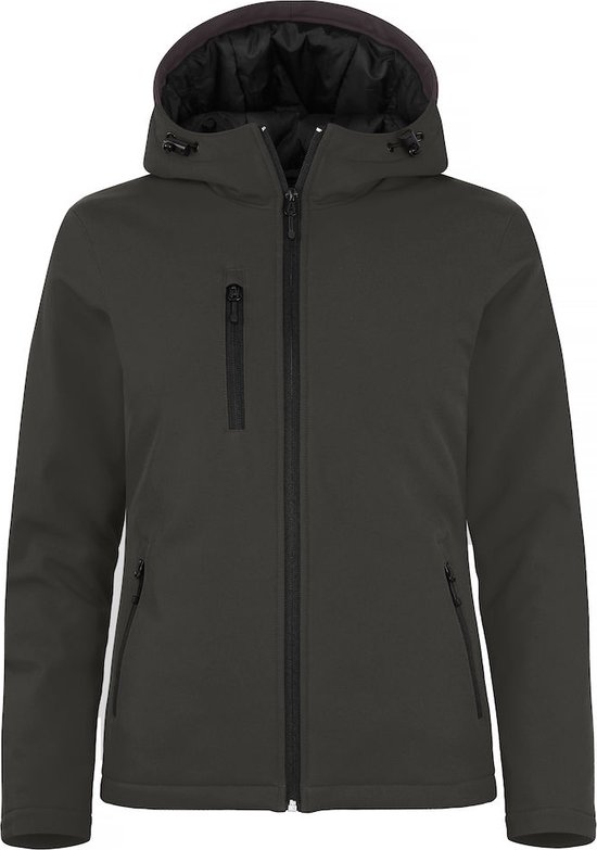 Clique Padded hoody softshell ladies donkergrijs