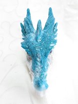 orgone / orgonite/ orgoniet draak/drakenschedel Larimar / Avaloniet met atlantis symbool