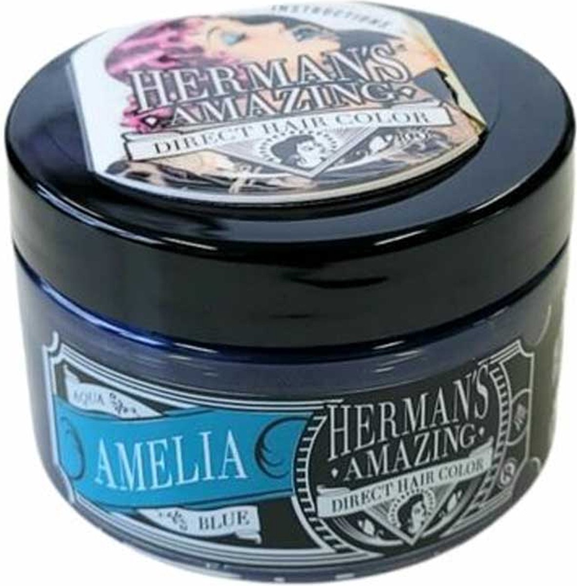 Hermans Amazing Haircolor - Amelia Aqua Blue Semi permanente haarverf - Blauw