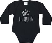 Romper - Lil queen - maat 68 - lange mouwen - baby - baby kleding jongens - baby kleding meisje - rompertjes baby - kraamcadeau meisje - kraamcadeau jongen - zwanger - stuks 1 - zw