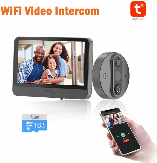 Wifi Video Intercom Draadloze Deurbel met Camera - Wifi - €135,00