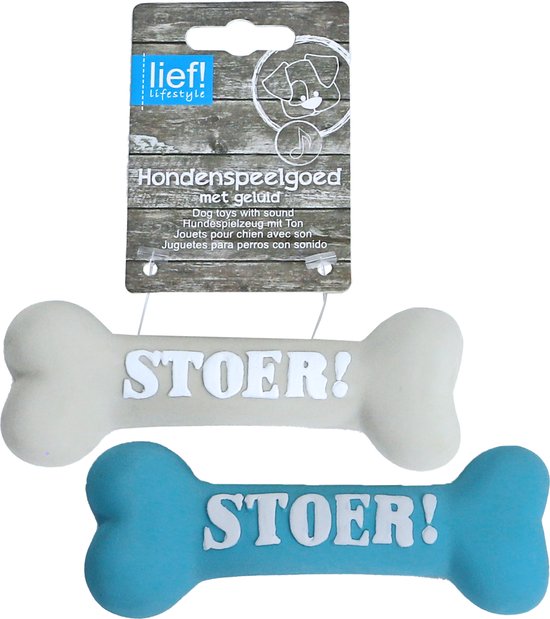 lief! Boys hondenspeelgoed - latex bot - 14 cm - 1 stuk assorti.