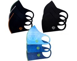 SafeSave mondkapjes-niet medische mondmasker-wasbare en herbruikbare neopreen stoffen mondkapje met leuke print/design-unisex mondkap-9 stuks-Assorti