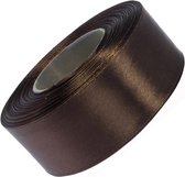 Satijnlint chocolade bruin 38mm x 32 meter